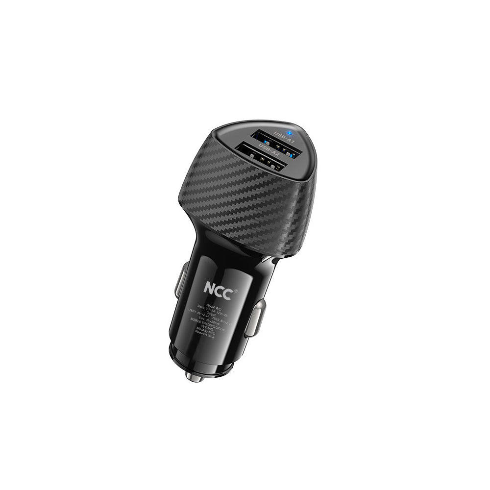 12W Chargeur double voiture Noir