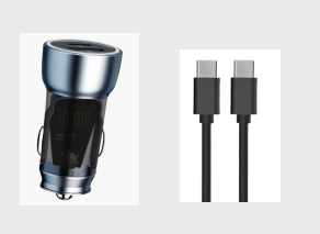 48W Chargeur de voiture C-C Noir