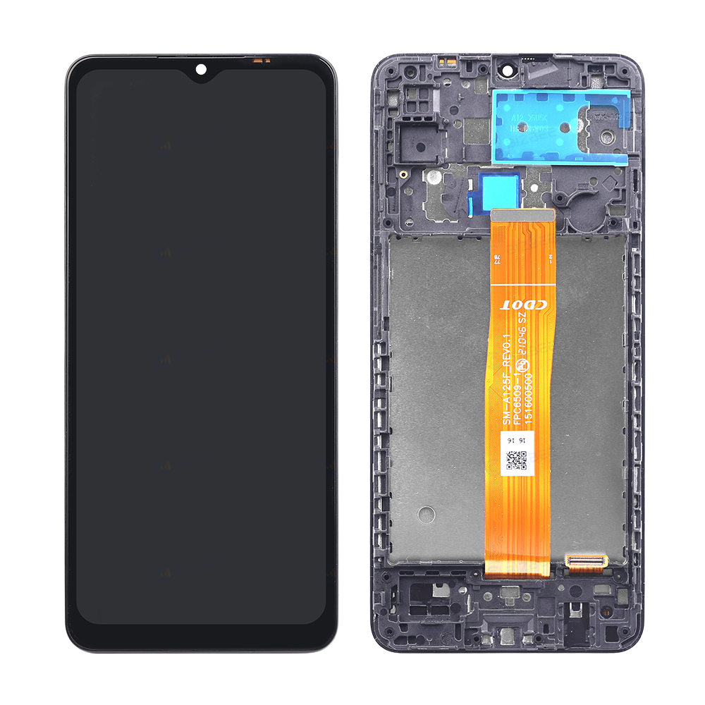 Samsung Ecran A12S (A127F/A127U/A127M) Avec Châssis OEM Matériel Noir
