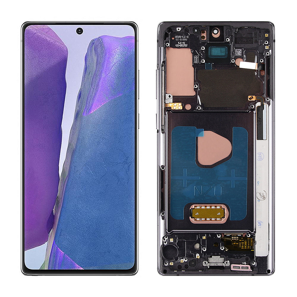 Samsung Ecran Note 20 4G/5G (N981B/N981U) Avec Châssis Soft OLED Noir