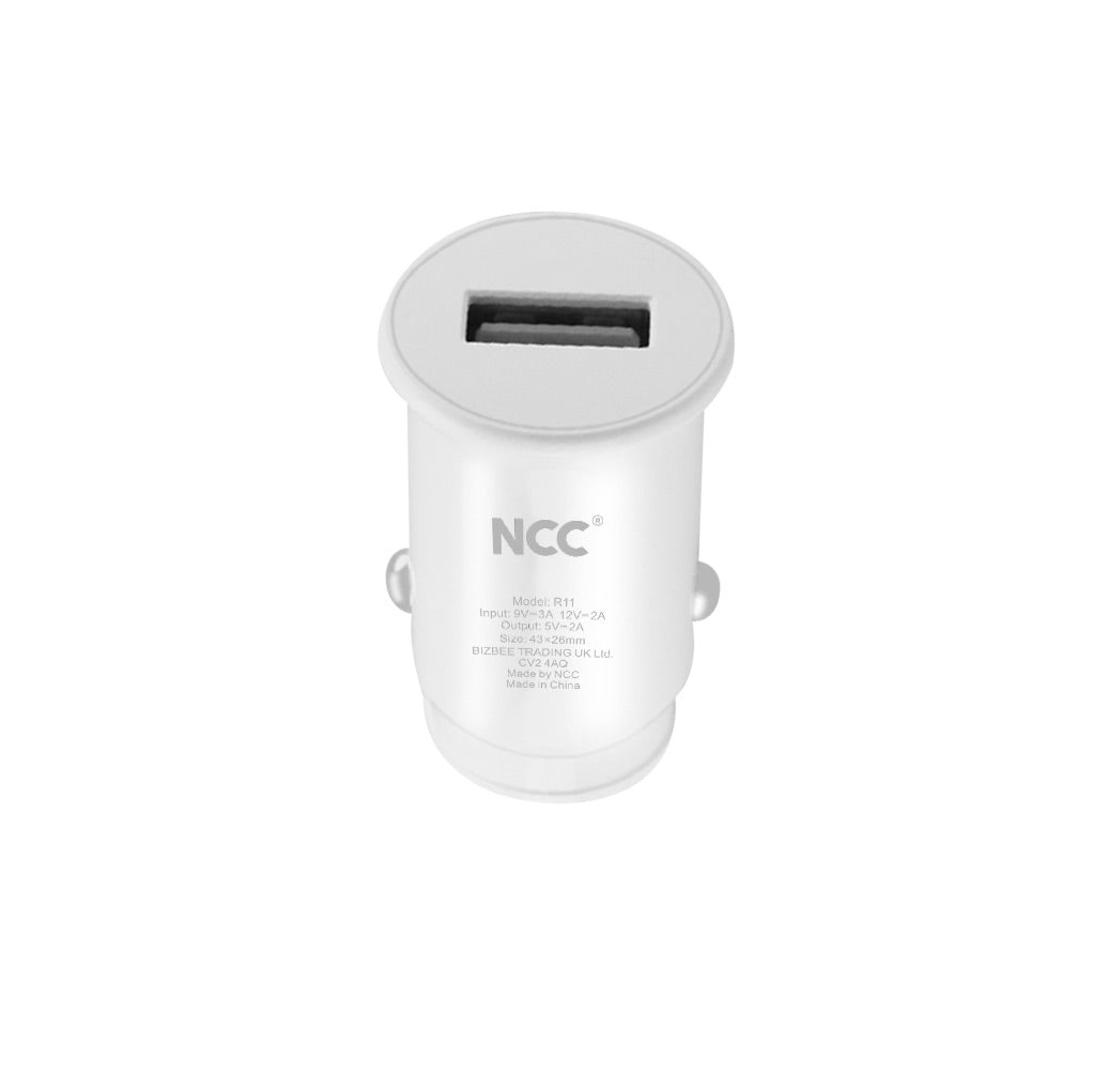 10W  Chargeur de voiture mini à port unique Blanc