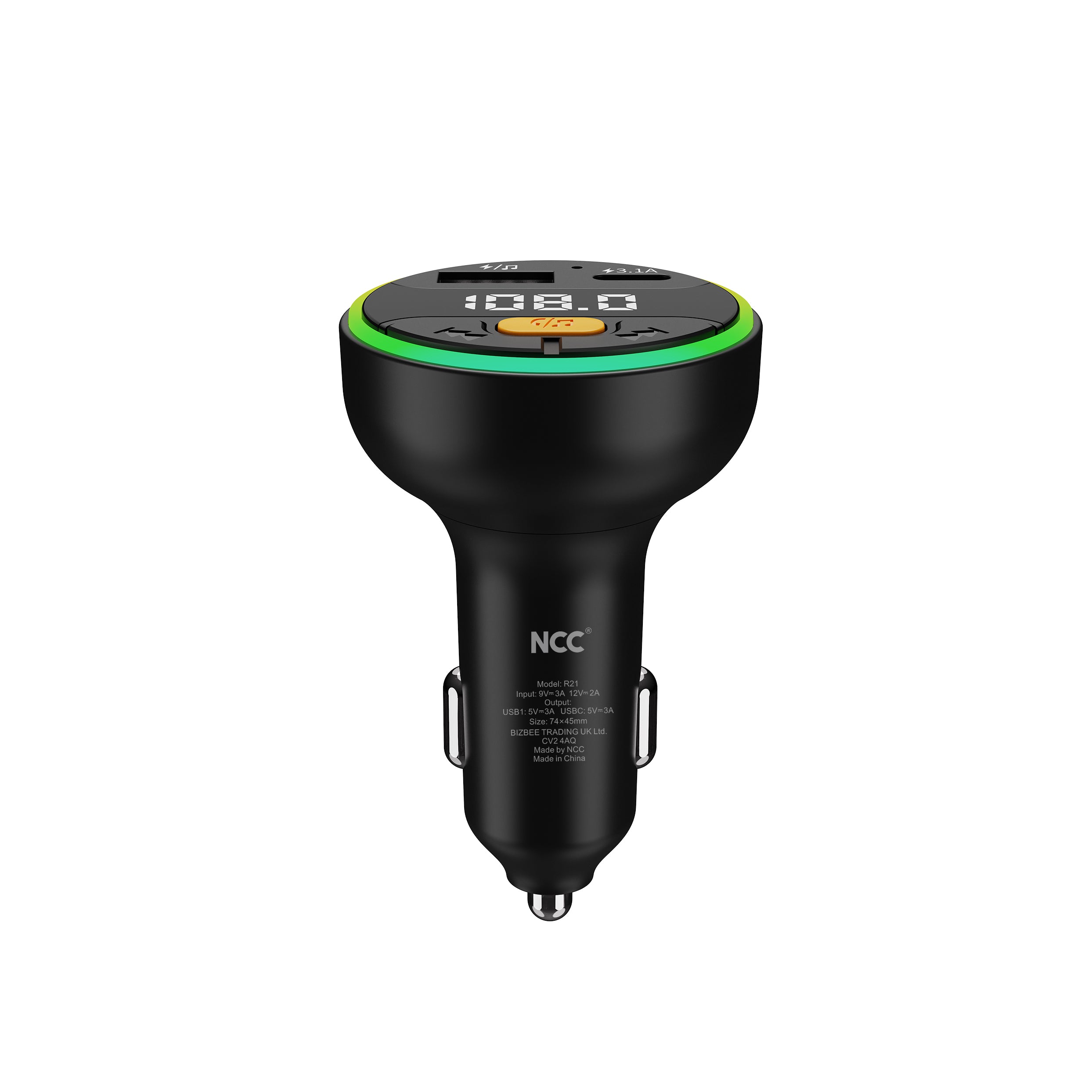 15W Chargeur de voiture Noir